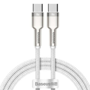 Дата кабель USB-C to USB-C 1.0m 100W metal white Baseus (CATJK-C02)
