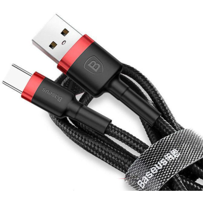 Дата кабель USB 2.0 AM to Type-C 2.0m 2A red-black Baseus (CATKLF-C91)