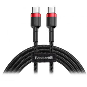Дата кабель USB-C to USB-C 2.0m USB 3.1 3A red-black Baseus (CATKLF-H91)