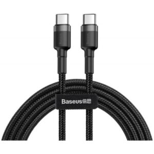 Дата кабель USB-C to USB-C 2.0m USB 3.1 3A grey-black Baseus (CATKLF-HG1)