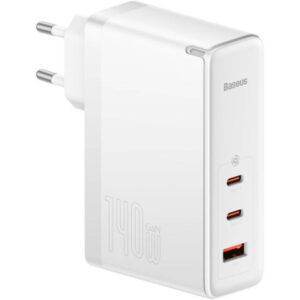 Зарядное устройство Baseus GaN5 Pro Fast Charger 2C+U 140W + Cable 1.0m Type-C 240W white (CCGP100202)