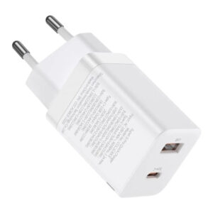 Зарядное устройство Baseus 1xUSB-C 30W + 1xUSB white (CCSUPP-E02)