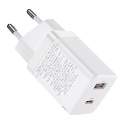 Зарядное устройство Baseus 1xUSB-C 30W + 1xUSB white (CCSUPP-E02)