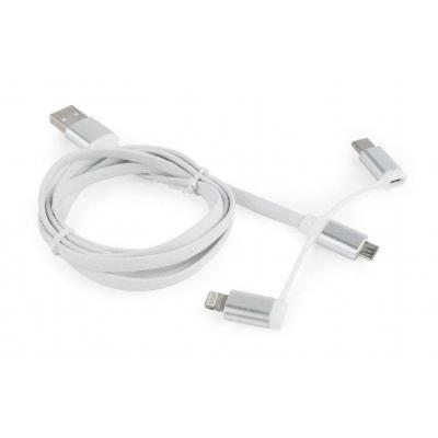 Дата кабель USB 2.0 AM to Lightning + Micro 5P + USB-C 1.0m Cablexpert (CC-USB2-AMLM32-1M-W)