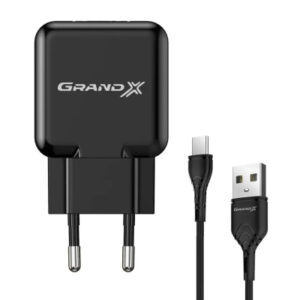 Зарядное устройство Grand-X CH-03T USB 5V 2,1A Black + cable USB -> Type C, Cu, 4A, TPE (CH-03T)