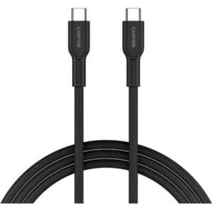 Дата кабель USB-C to USB-C 1.0m OnWire 60CL C-C 60W COLOR Braided 1m Black Canyon (CND-CCAP60AB10B)