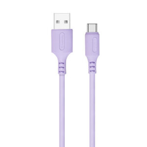 Дата кабель USB 2.0 AM to USB-C 1.0m soft silicone violet ColorWay (CW-CBUC044-PU)