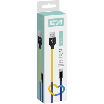 Дата кабель USB 2.0 AM to USB-C 1.0m National ColorWay (CW-CBUC052-BLY)