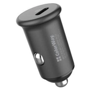 Зарядное устройство ColorWay 1USB Car ( PD USB Type-C (20W) Gray (CW-CHA028PD-GR)