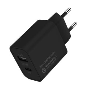 Зарядное устройство ColorWay Type-C PD + USB QC3.0 (20W) V2 black (CW-CHS025QPD-BK)