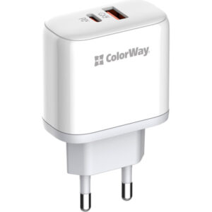 Зарядное устройство ColorWay GaN Mini 25W PD Port PPS USB-C white (CW-CHS052PD-WT)
