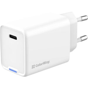 Зарядное устройство ColorWay GaN Mini 45W PD Port PPS USB-C white (CW-CHS057PD-WT)