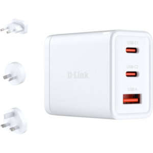 Зарядное устройство D-Link 2xUSB-C + 1xUSB-A 65W GaN white (DCP-651)