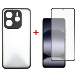 Чехол для мобильного телефона Dengos Kit Xiaomi Redmi Note 14 case Matte + glass (Black) (DG-KM-127)