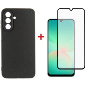 Чехол для мобильного телефона Dengos Kit Samsung Galaxy A26 Carbon + glass (Black) (DG-KM-137)