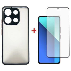 Чехол для мобильного телефона Dengos Kit for Xiaomi Redmi Note 13 4G case + glass (Black) (DG-KM-66)