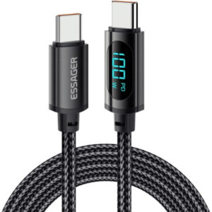 Дата кабель USB-C to USB-C 1.0m 100W LED black Essager (EXCTT1-XY01-P)