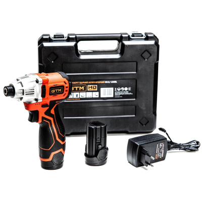 Шуруповерт GTM ударный IS12/120BL, 12В, 120Нм, 0-3000 об/мин, 2x2Ah (IS12/120BL)
