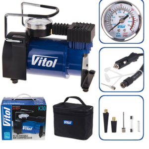 Компрессор VITOL K-30 150psi/14Amp/37л/прикуриватель