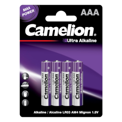 Батарейка Camelion AAA LR03 Ultra Alkaline * 4 (LR03-BP4UT)