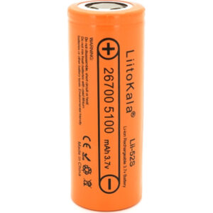 Аккумулятор 26700 Li-Ion 5000mah 5100-5200mah, 3.7V (2.75-4.2V), Orange Liitokala (Lii-52S)