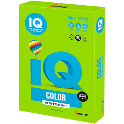 Бумага Mondi IQ color А4 intensive, 160g 250sh, Bright Green (MA42/A4/160/IQ)