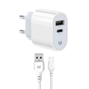 Зарядное устройство MadeInFuture MFS12 12W 1xUSB-A + 1xUSB-C + cable USB-A to USB-C White (MIF82822)
