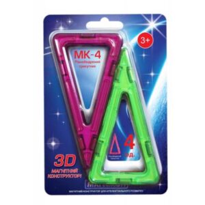 Конструктор Магнікон Дополнительный набор равнобедренный треугольник, 4 шт. (MK-4-РТ)