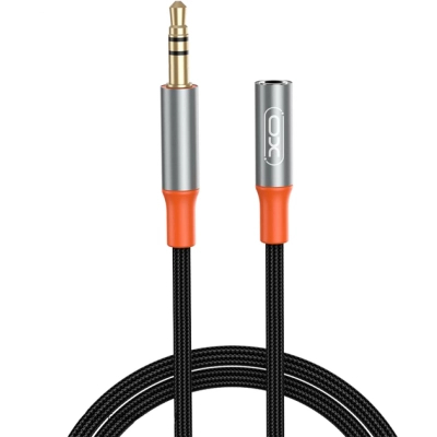 Кабель мультимедийный 3.5mm M to 3.5mm F 1.0m NB-R269A black XO (NB-R269A.black)