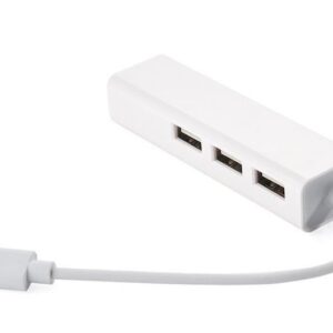 Хаб USB 2.0 Type-C -> 3xUSB 2.0 + RJ45 Fast Ethernet White