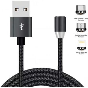 Дата кабель USB 2.0 AM to Lightning + Micro 5P + USB-C 1.2m Magneto bla XoKo (SC-350MGNT-BK)