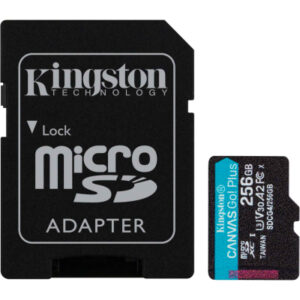 Карта памяти Kingston 256GB microSDXC сlass 10 UHS-I U3 V30 A2 Canvas Go Plus G4 (SDCG4/256GB)