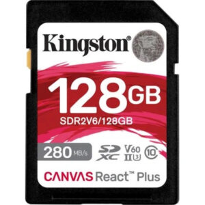Карта памяти Kingston 128GB SDXC class 10 UHS-II U3 Canvas React Plus (SDR2V6/128GB)