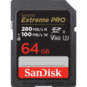 Карта памяти SanDisk 64GB SD class 10 UHS-I U3 V60 R280/W100MB/s Extreme PRO (SDSDXEP-064G-GN4IN)