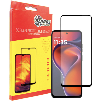 Стекло защитное Dengos Full Glue Motorola G15/G15 Power (black) (TGFG-397)
