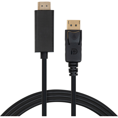 Кабель мультимедийный DisplayPort M to HDMI M 1.8m V1.4/V2.1 4K120/8K60 Vinga (VCPDP14HI211.8)