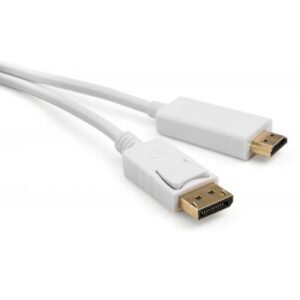 Кабель мультимедийный DisplayPort M to HDMI M 1.8m Vinga (VCPDPHDMI1.8WH)