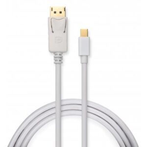 Кабель мультимедийный miniDisplayPort M to Display Port M 1.8m 4K white Vinga (VCPMDPDP1.8WH)