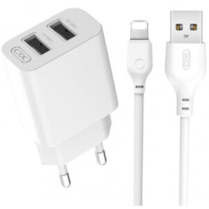 Зарядное устройство XO L109 12W (2USB/2.4A) + USB - Lightning White (XO-L109-L)