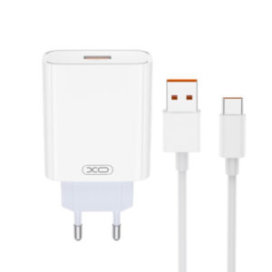 Зарядное устройство XO USB 120W + cable USB to USB-C white (XO-L128U)