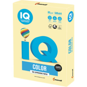 Бумага Mondi IQ color А4 pastel, 80g 500sheets, Yellow (YE23/A4/80/IQ)