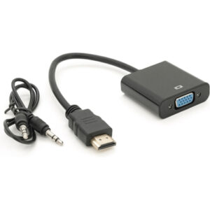Переходник HDMI M to VGA F + Audio 0.1m 4K/2K black Voltronic (YT-C-HDMI(M)/VGA(F)+AUX-B)