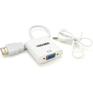 Переходник HDMI M to VGA F + Audio 0.25m white VEGGIEG (YT-C-H-V2W)