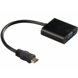 Переходник mini HDMI M to VGA F 0.3m 4K/2K black Voltronic (YT-C-mnHDMI(M)/VGA(F)-B)