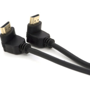 Кабель мультимедийный HDMI M to HDMI M 1.0m V1.4 90° corner black Merlion (YT-HDMI-1.0m/90°-90°)